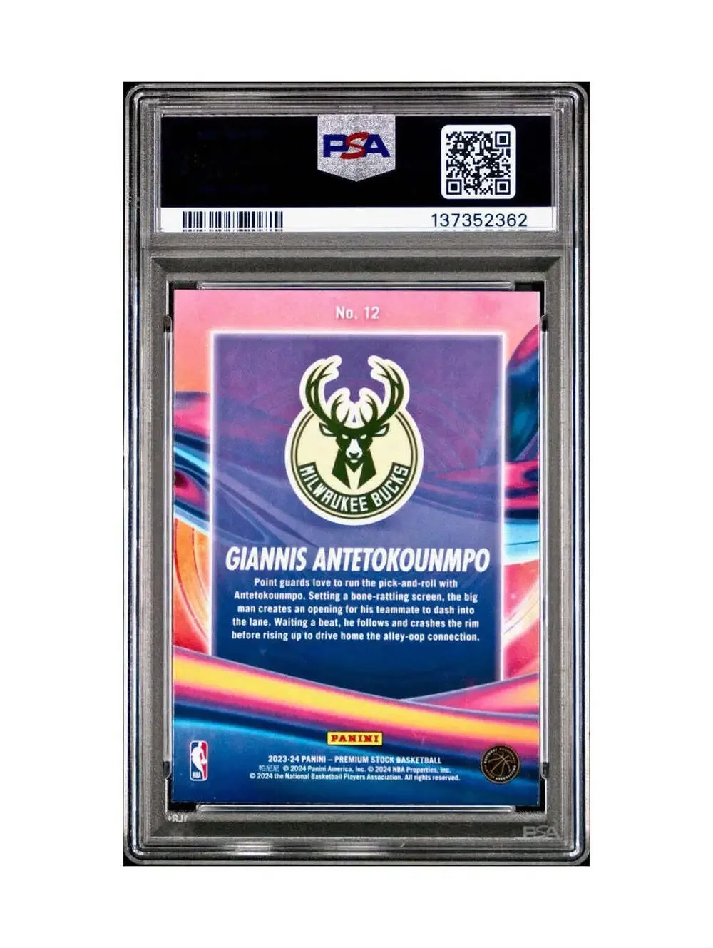 Giannis Antetokounmpo 2023 Panini Hoops Premium Anti Gravity #12 PSA 10 Gem Mint
